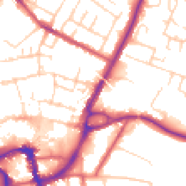 Daytime road noise heatmap for ME14 1GD