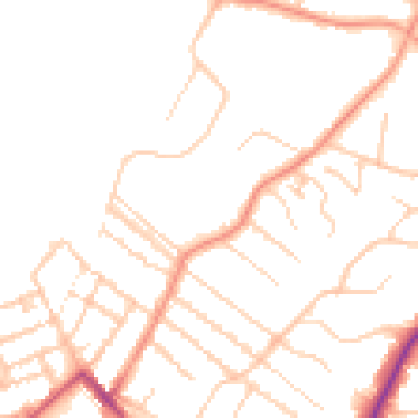 Daytime road noise heatmap for ME14 2AN