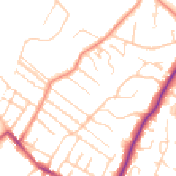 Daytime road noise heatmap for ME14 2BA