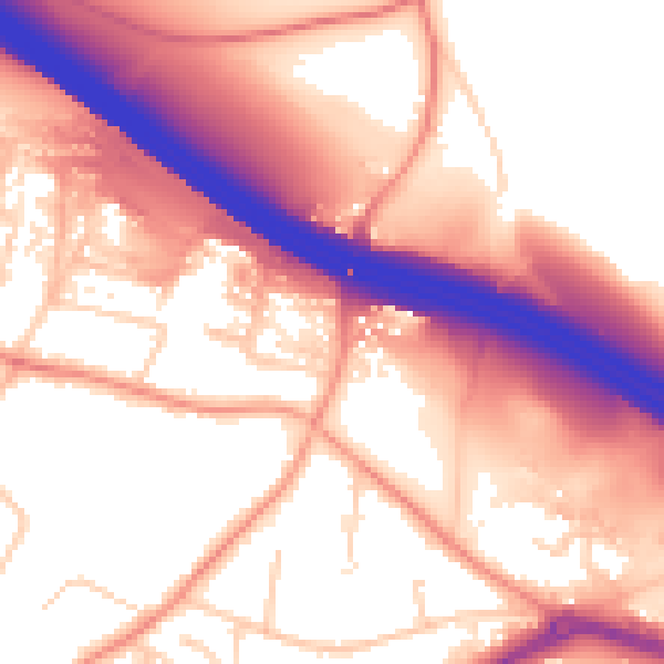 Daytime road noise heatmap for ME14 2DT