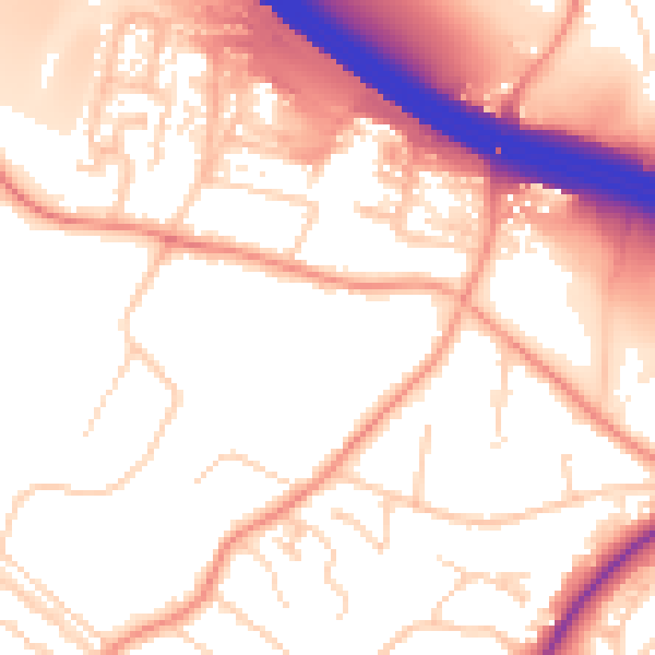 Daytime road noise heatmap for ME14 2HJ