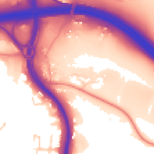 Daytime road noise heatmap for ME14 2HY