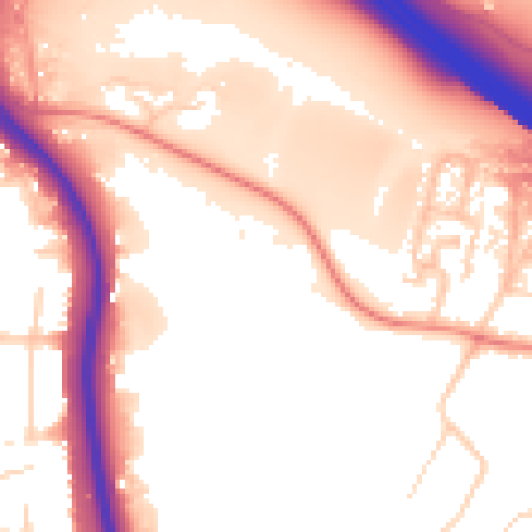 Daytime road noise heatmap for ME14 2NW