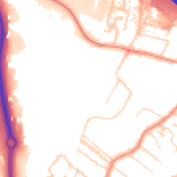 Daytime road noise heatmap for ME14 2NX