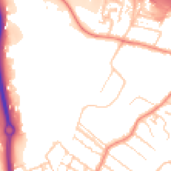Daytime road noise heatmap for ME14 2NZ