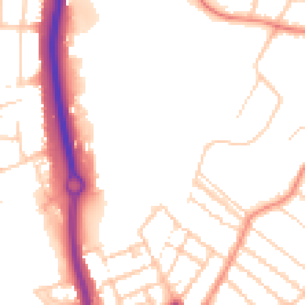 Daytime road noise heatmap for ME14 2PJ
