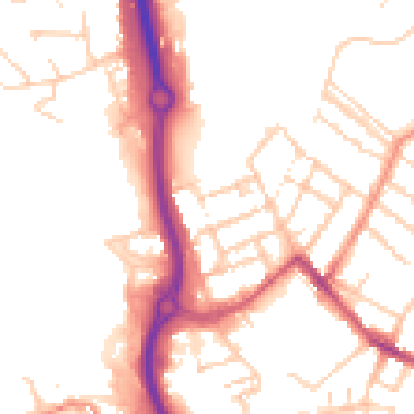 Daytime road noise heatmap for ME14 2RW