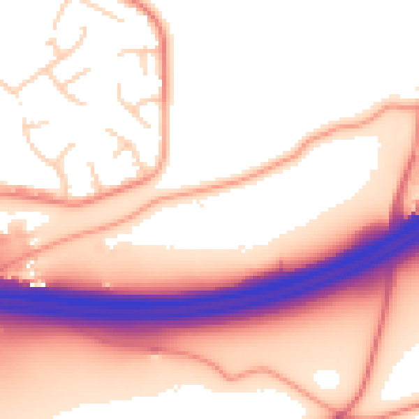 Daytime road noise heatmap for ME14 3EH
