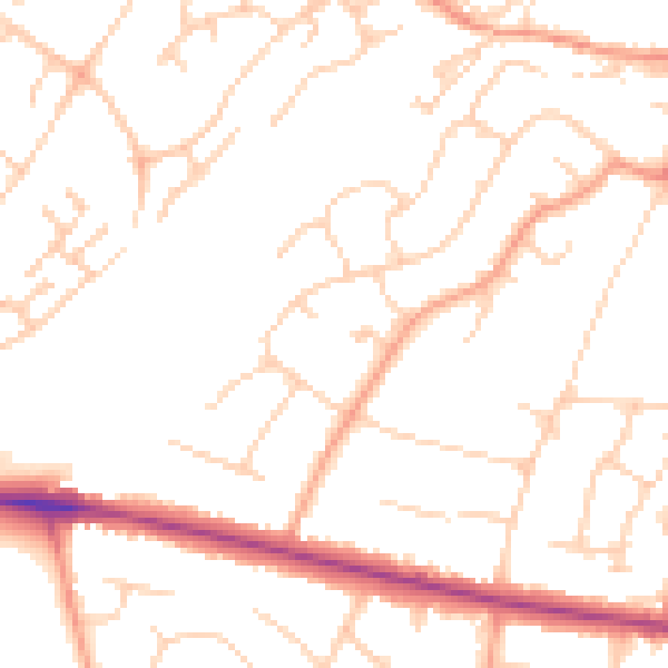Daytime road noise heatmap for ME14 4AZ