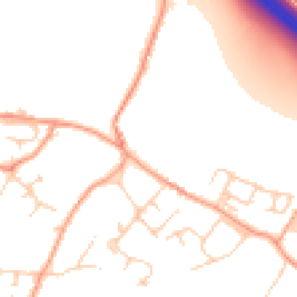 Daytime road noise heatmap for ME14 4DP