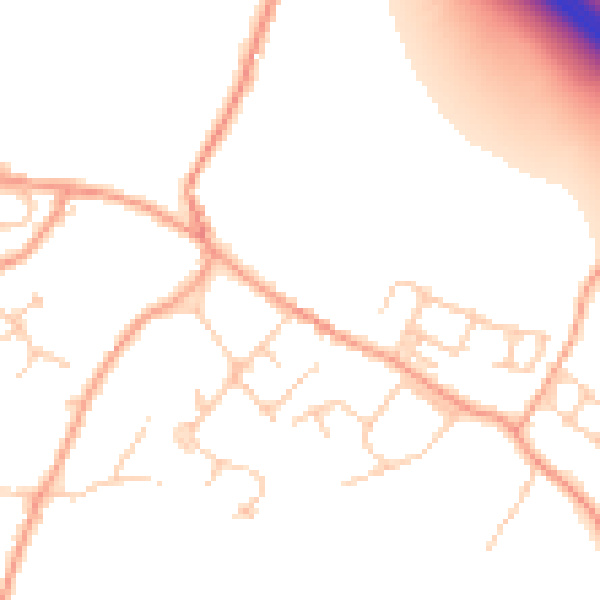 Daytime road noise heatmap for ME14 4DY