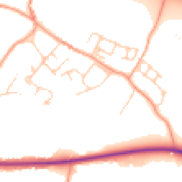 Daytime road noise heatmap for ME14 4HR