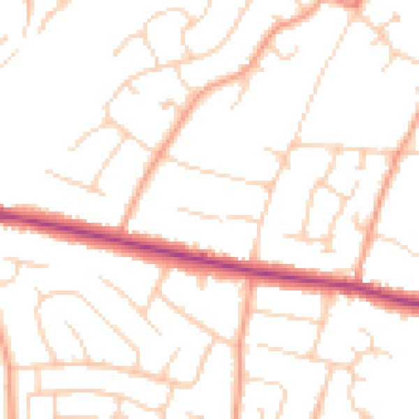 Daytime road noise heatmap for ME14 4JB