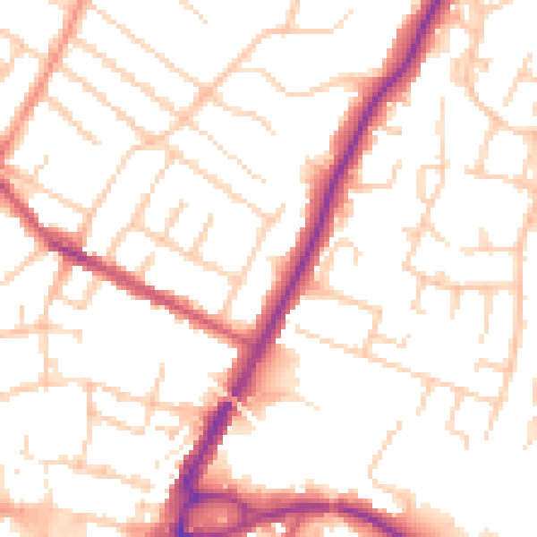 Daytime road noise heatmap for ME14 5AP