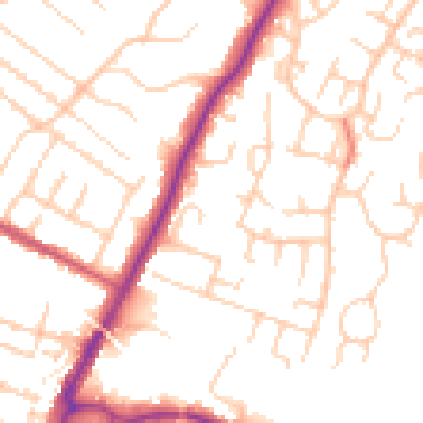 Daytime road noise heatmap for ME14 5LU
