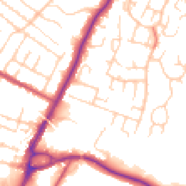 Daytime road noise heatmap for ME14 5NA