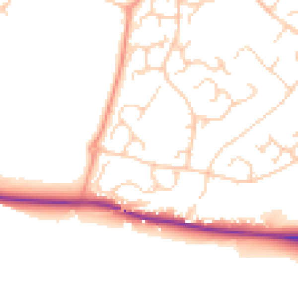Daytime road noise heatmap for ME14 5SW