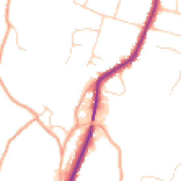 Daytime road noise heatmap for ME15 0AA