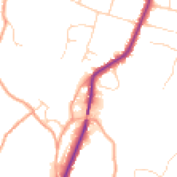 Daytime road noise heatmap for ME15 0AF