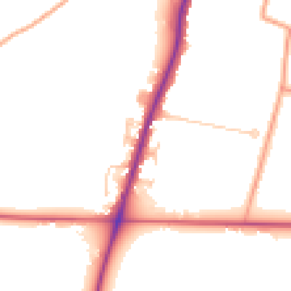 Daytime road noise heatmap for ME15 0AS