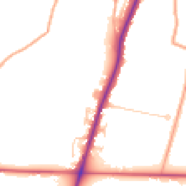 Daytime road noise heatmap for ME15 0AX