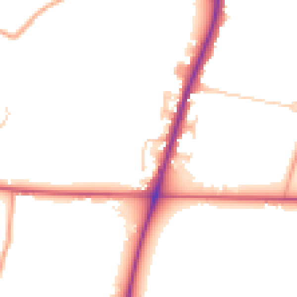 Daytime road noise heatmap for ME15 0DR