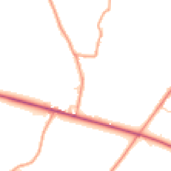 Daytime road noise heatmap for ME15 0LL