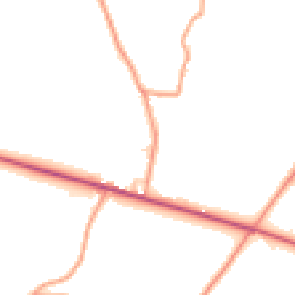 Daytime road noise heatmap for ME15 0LN
