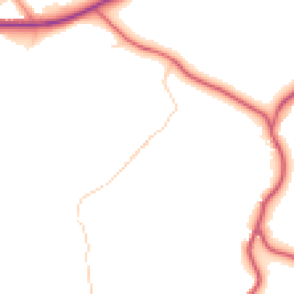 Daytime road noise heatmap for ME15 0NF