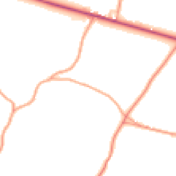 Daytime road noise heatmap for ME15 0QQ