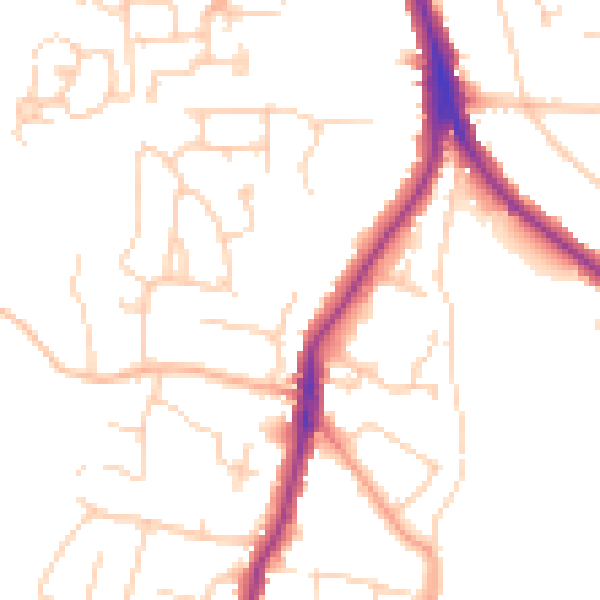 Daytime road noise heatmap for ME15 6AJ