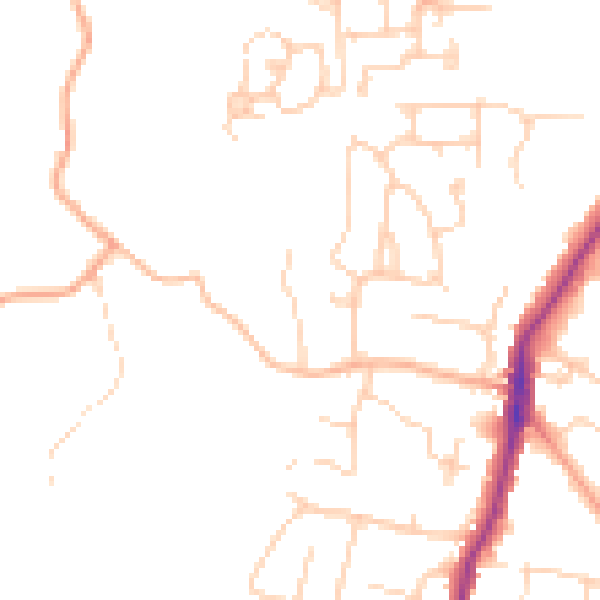 Daytime road noise heatmap for ME15 6AL
