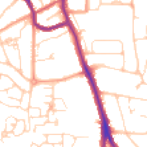 Daytime road noise heatmap for ME15 6AZ