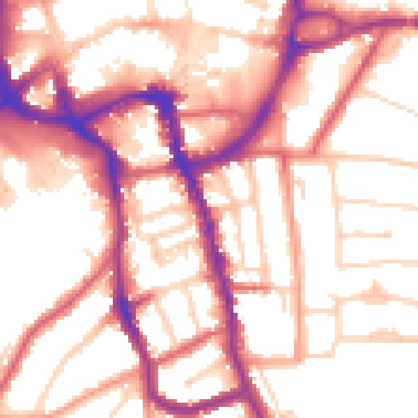 Daytime road noise heatmap for ME15 6EU