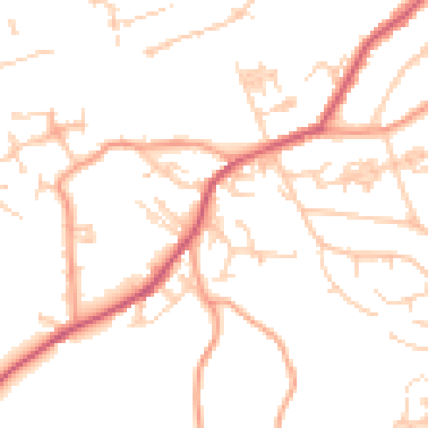 Daytime road noise heatmap for ME15 6FX
