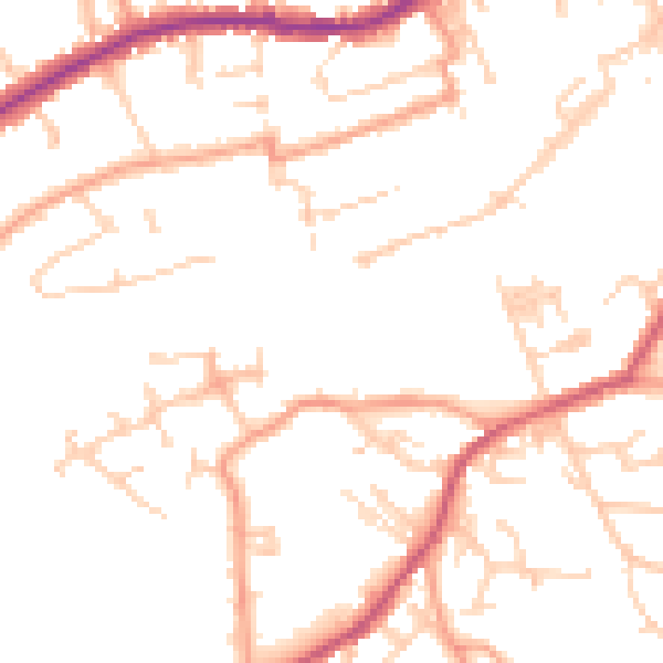 Daytime road noise heatmap for ME15 6GY