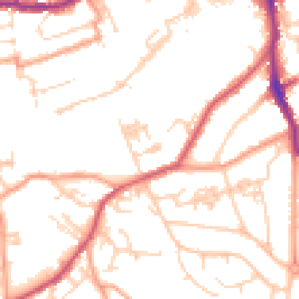 Daytime road noise heatmap for ME15 6HB