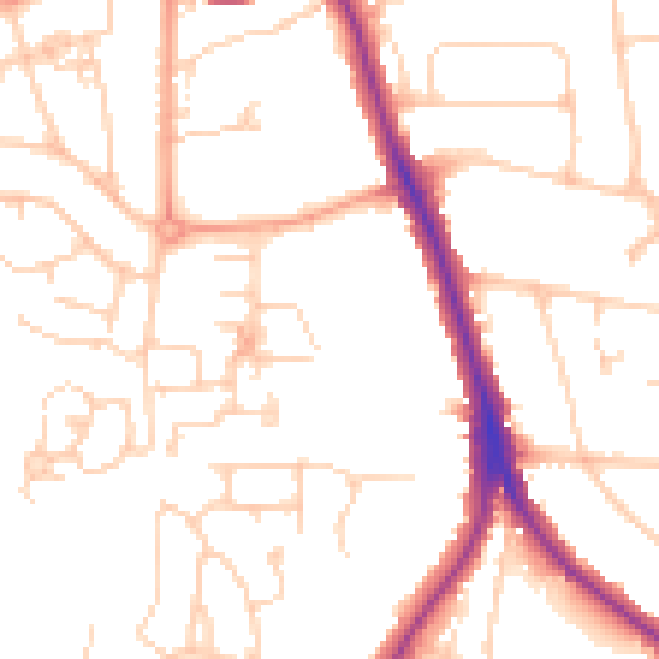 Daytime road noise heatmap for ME15 6LS