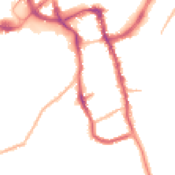 Night-time road noise heatmap for ME15 6PB