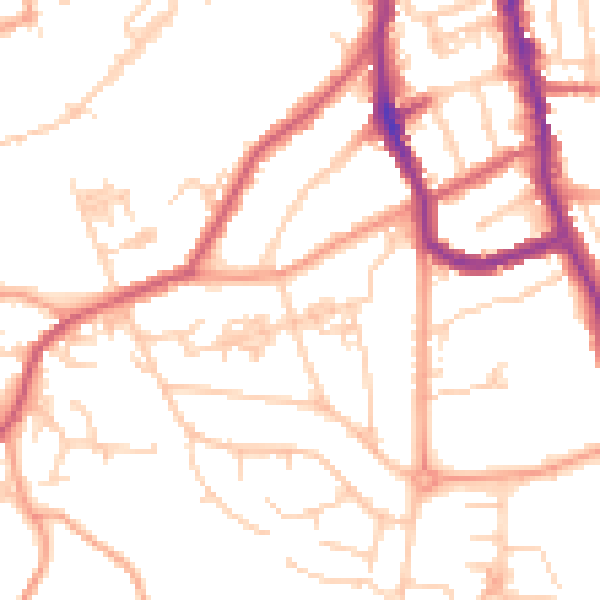 Daytime road noise heatmap for ME15 6UT