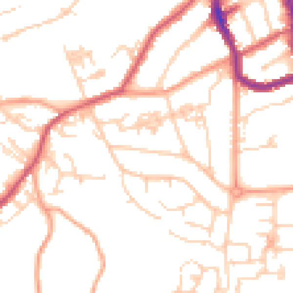 Daytime road noise heatmap for ME15 6UW