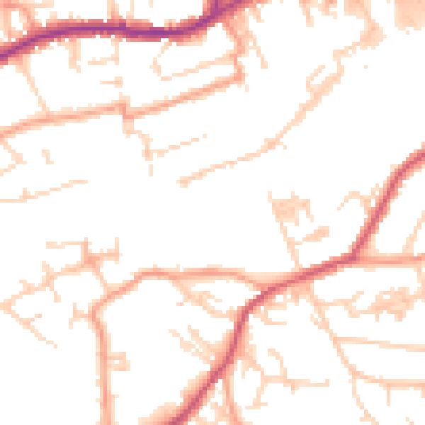 Daytime road noise heatmap for ME15 6ZL