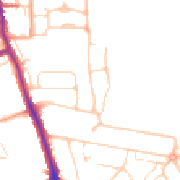 Daytime road noise heatmap for ME15 7AG