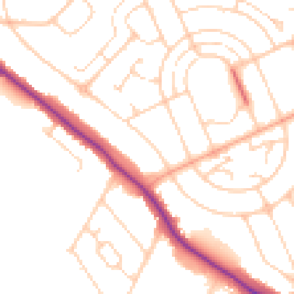 Daytime road noise heatmap for ME15 7EU