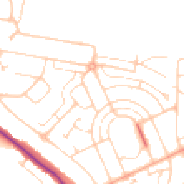 Daytime road noise heatmap for ME15 7EW