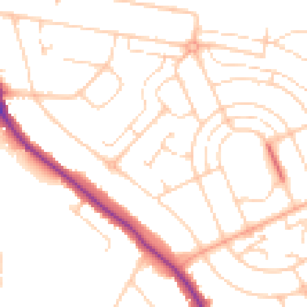 Daytime road noise heatmap for ME15 7HZ