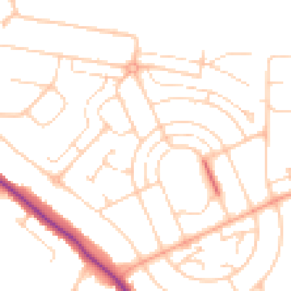 Daytime road noise heatmap for ME15 7JA