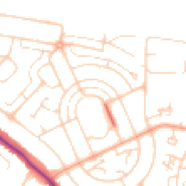 Daytime road noise heatmap for ME15 7JW