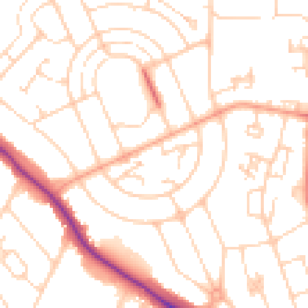Daytime road noise heatmap for ME15 7LW