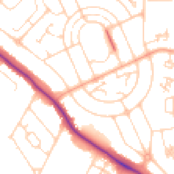 Daytime road noise heatmap for ME15 7NH